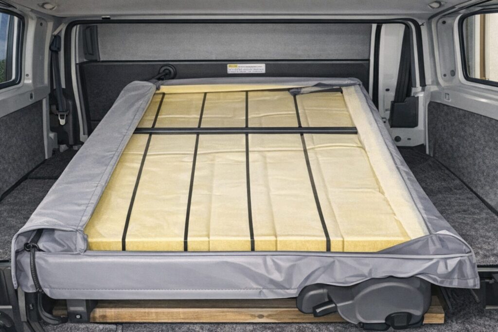 リアシートの「背中」がすかすかになっているイメージ