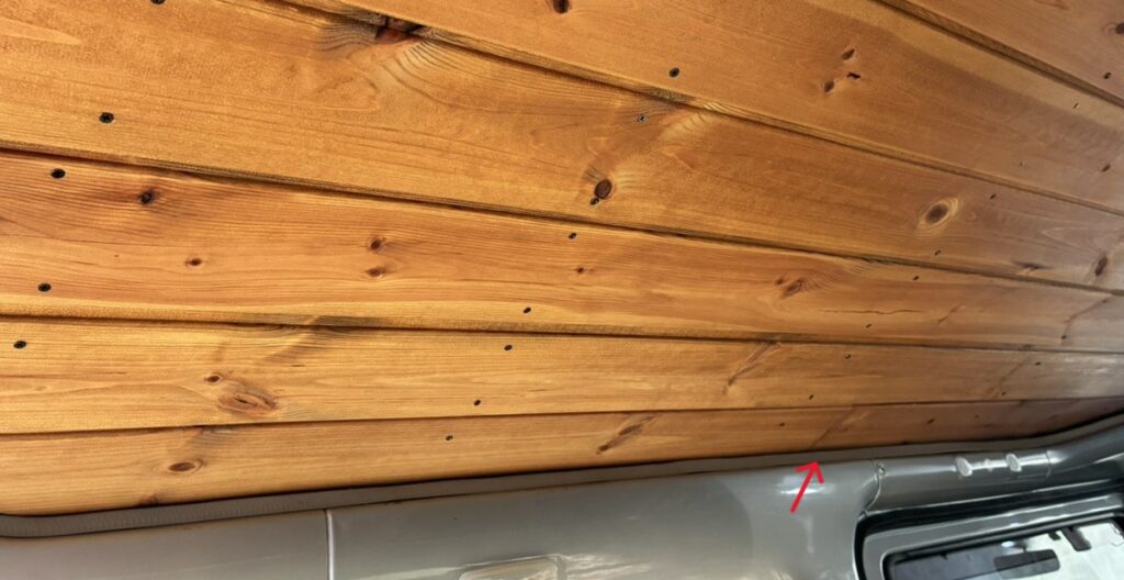 リア天井自作ウッド化完成写真