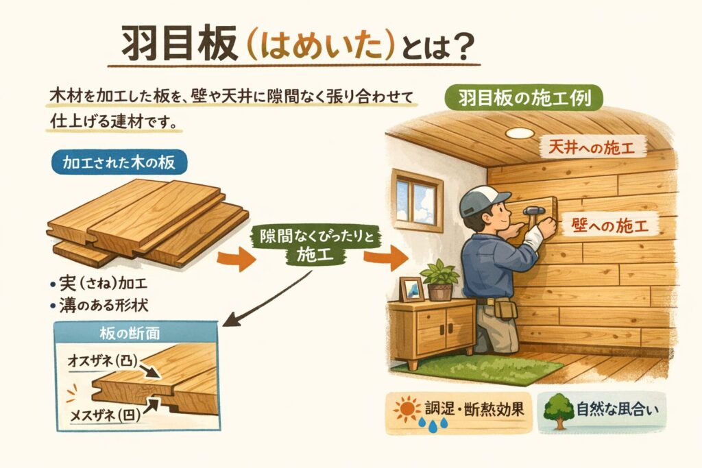 羽目板の説明イラスト